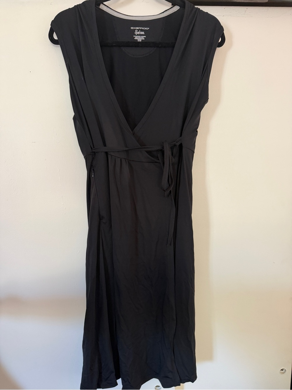 Exofficio Sol Cool black wrap travel dress size M